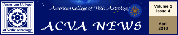 American College of Vedic Astrology April Newsletter